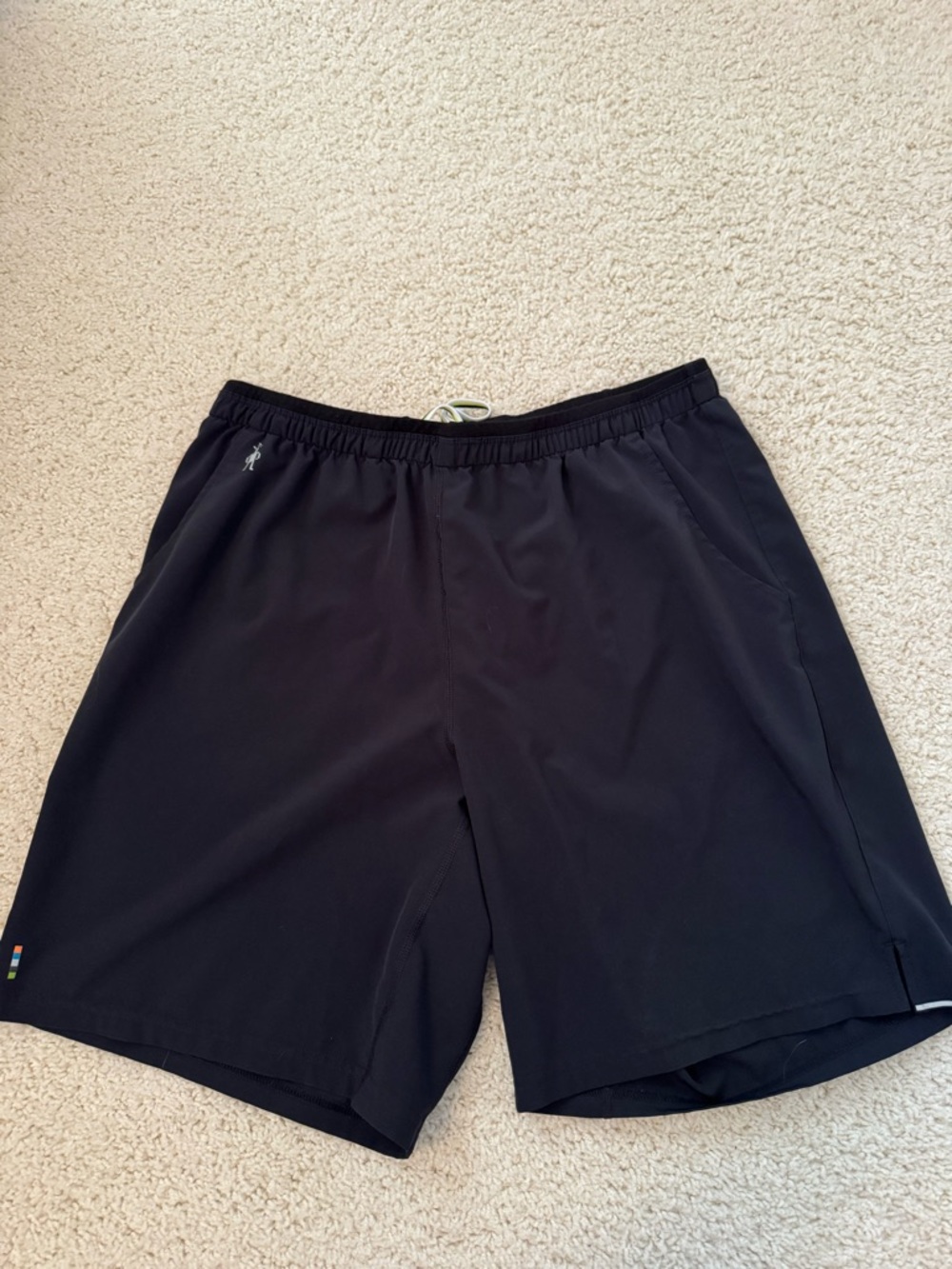 Men's Smart Wool Black Athletic Shorts - Lightweight Performance